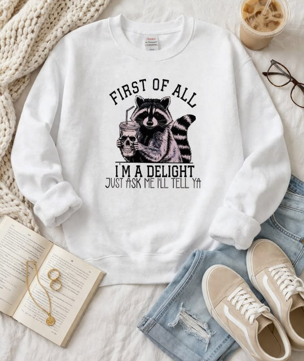 Delightful Raccoon Sweater