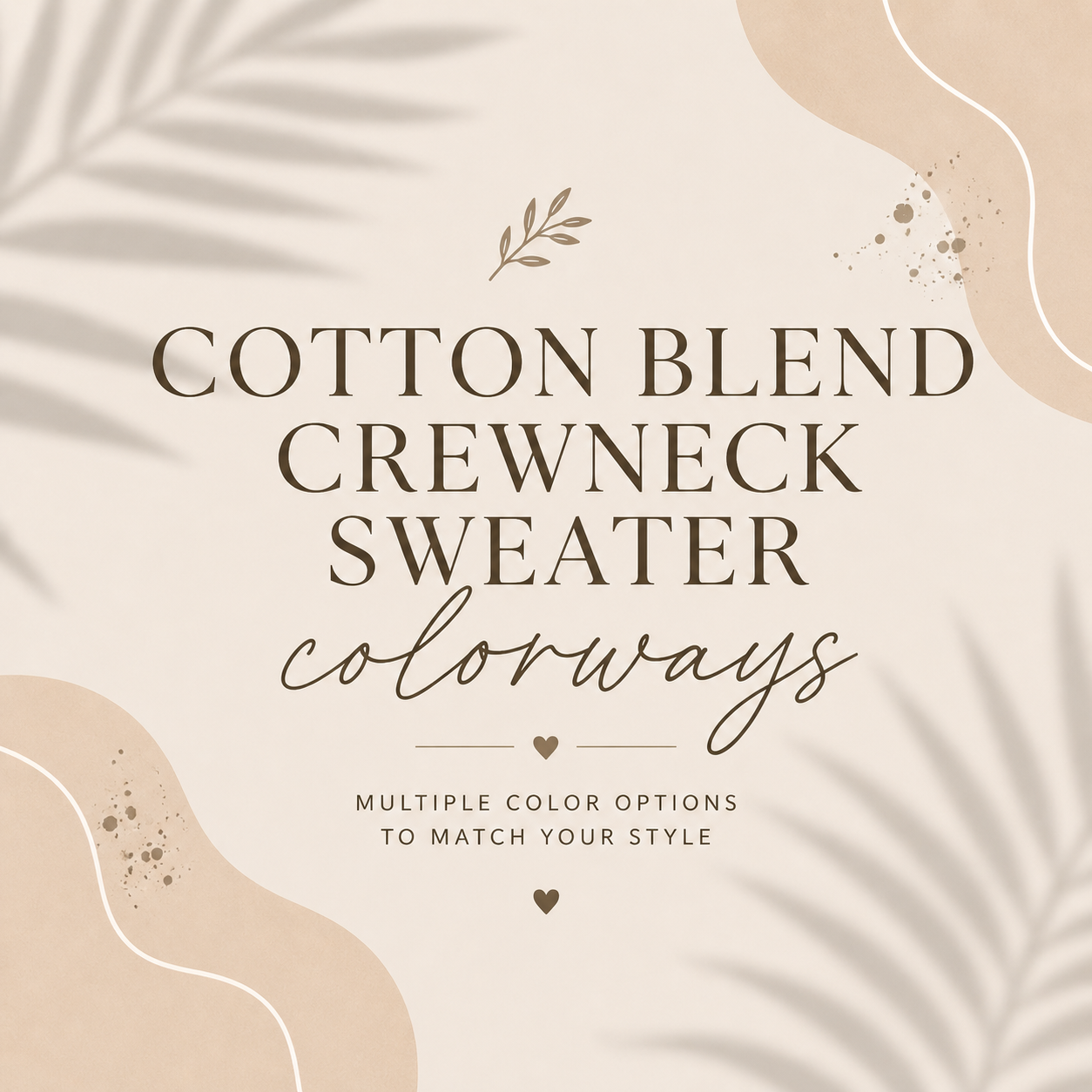 Cotton Blend Crewneck Sweater Colorways