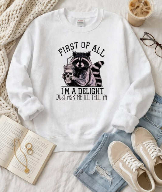 Delightful Raccoon Sweater
